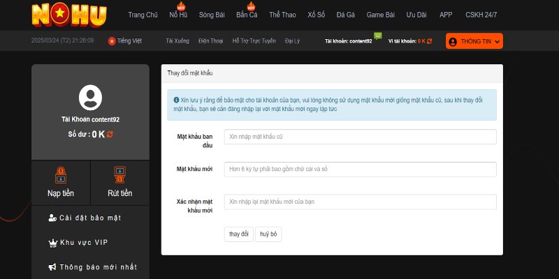 Bước 2: Tiến hành thay đổi dữ liệu mã truy cập